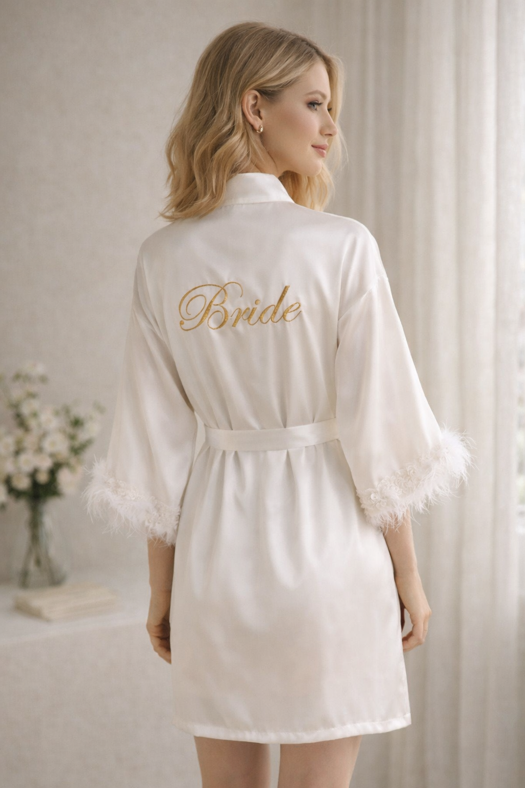 Silk Touch Bride Robe – Ivory