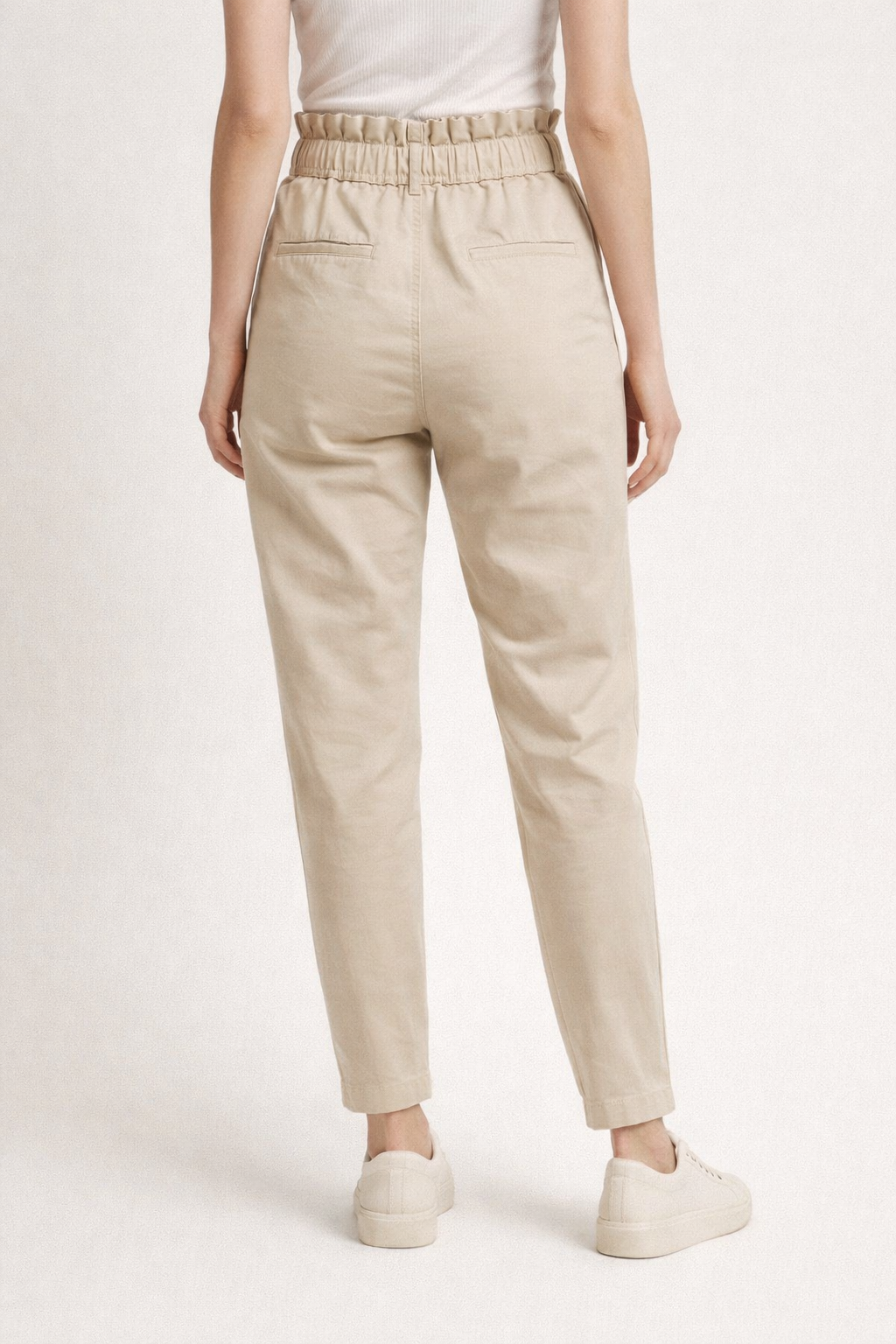 Paperbag-housut vaaleassa beigeessä — koko S