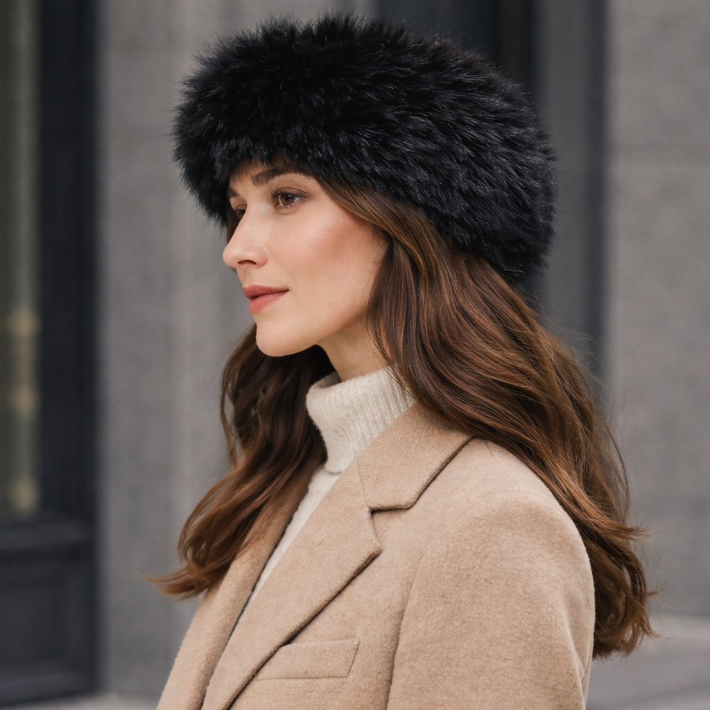 Faux Fur -korvalämmitin | Musta