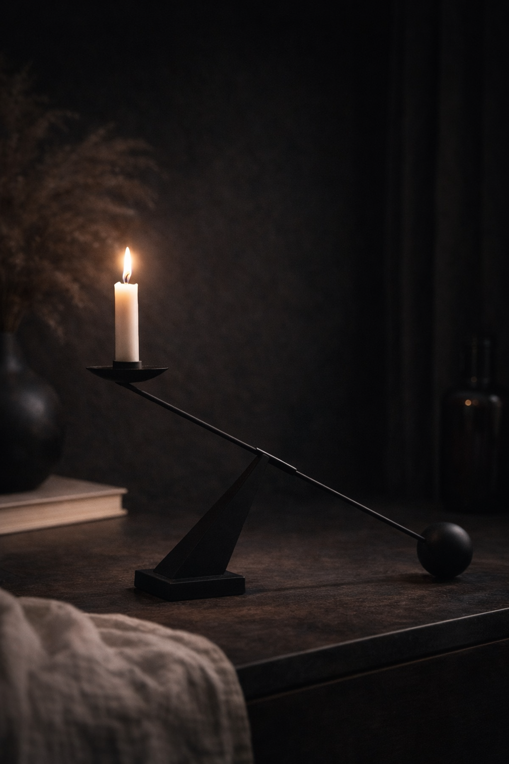 Modern Minimalist Creative Black kynttilänjalka