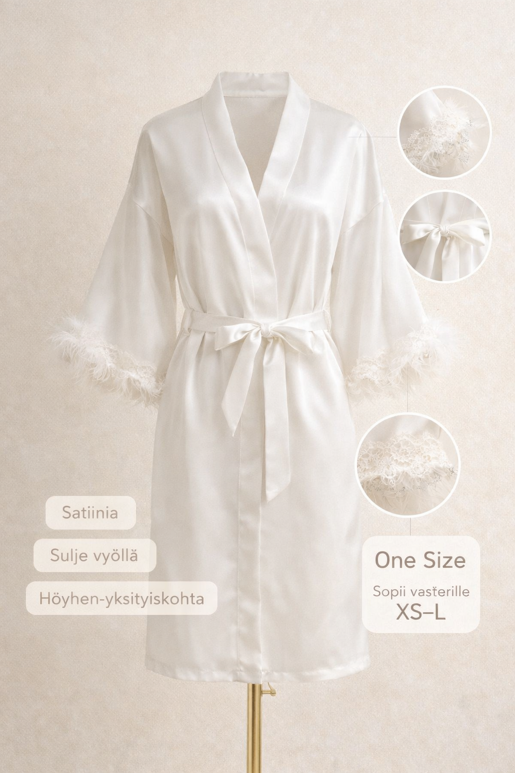 Silk Touch Bride Robe – Ivory
