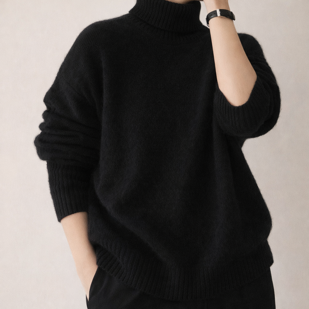 Sienna Knit Turtleneck – black