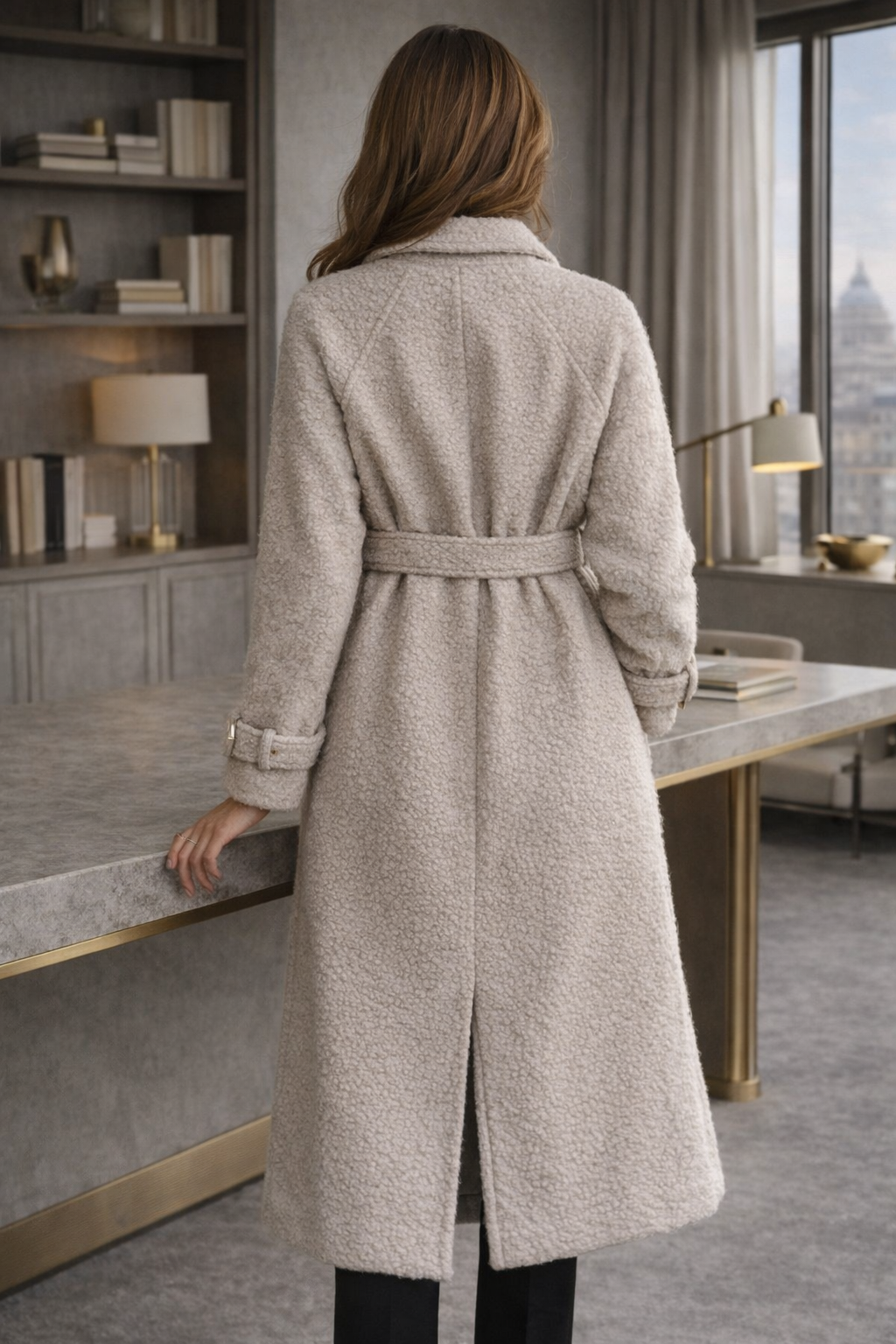 Beige teddy-takki – koko S