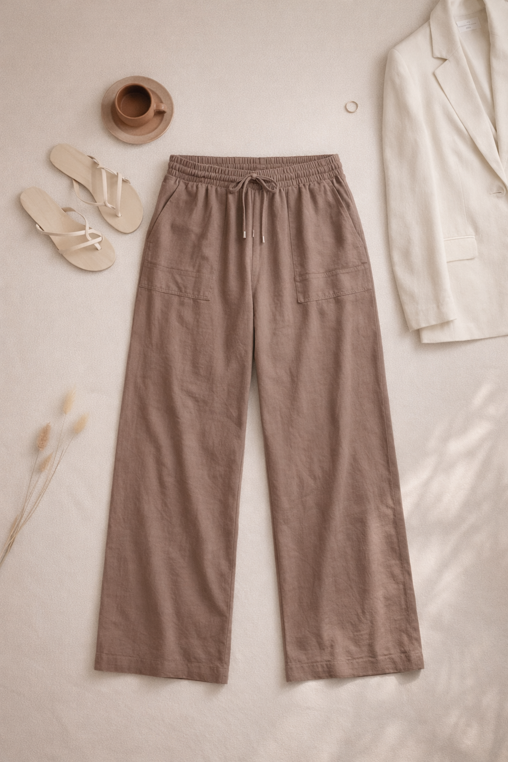 Soft Taupe Wide Pants – koko L