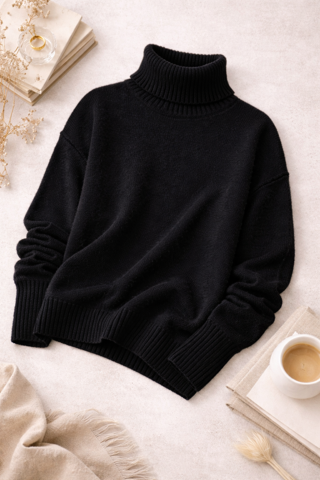 Sienna Knit Turtleneck – black