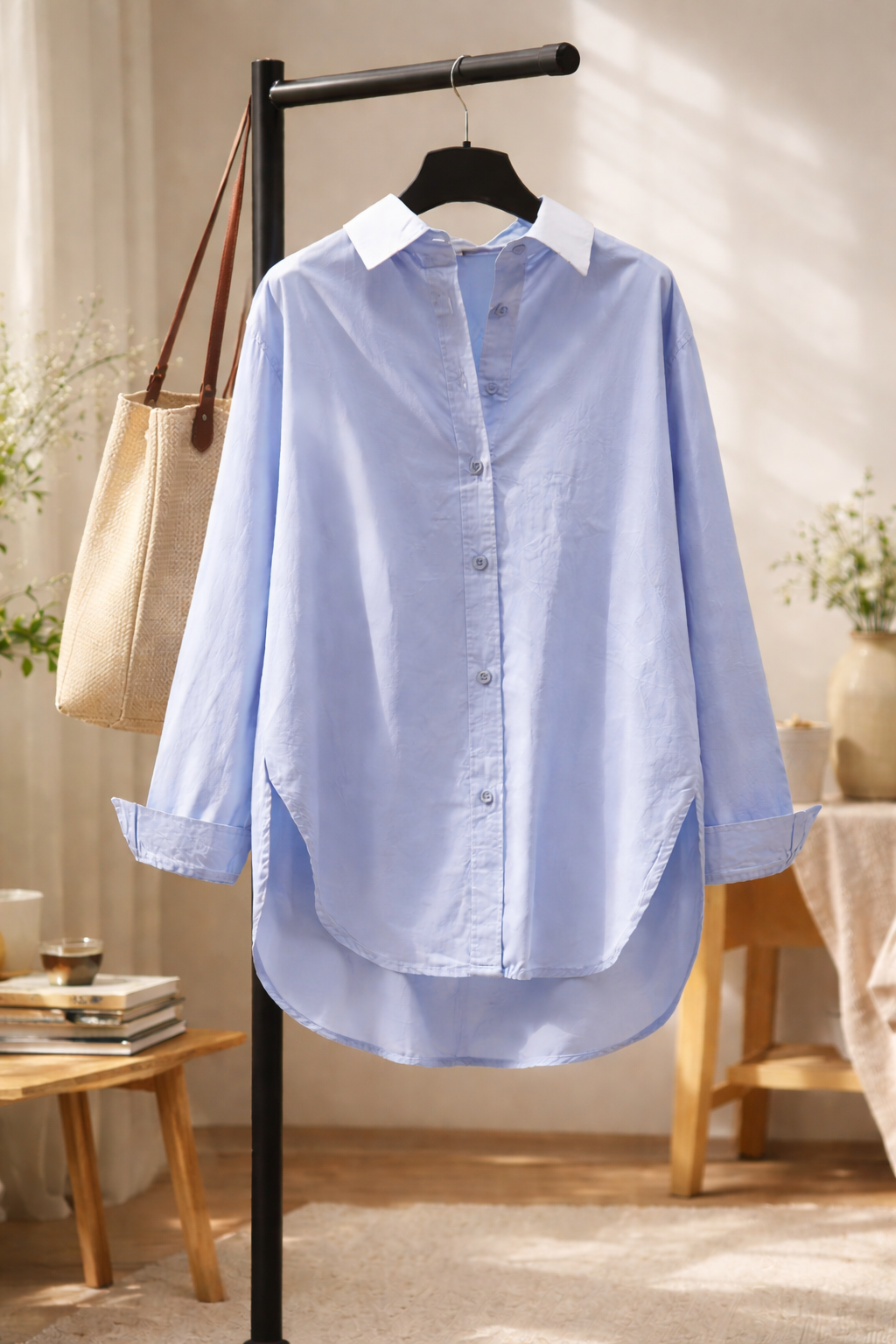 Oversize-paita – kirkas teräksensininen (M)