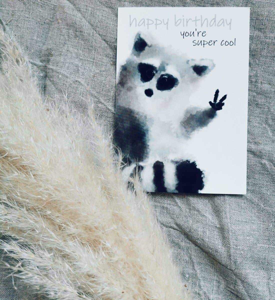 Postikortti - Raccoon - LuKLabel